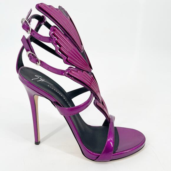Giuseppe Zanotti Metallic Fuchsia Cruel Alien Wing Stiletto Heel Sandals 38 - Picture 3 of 13
